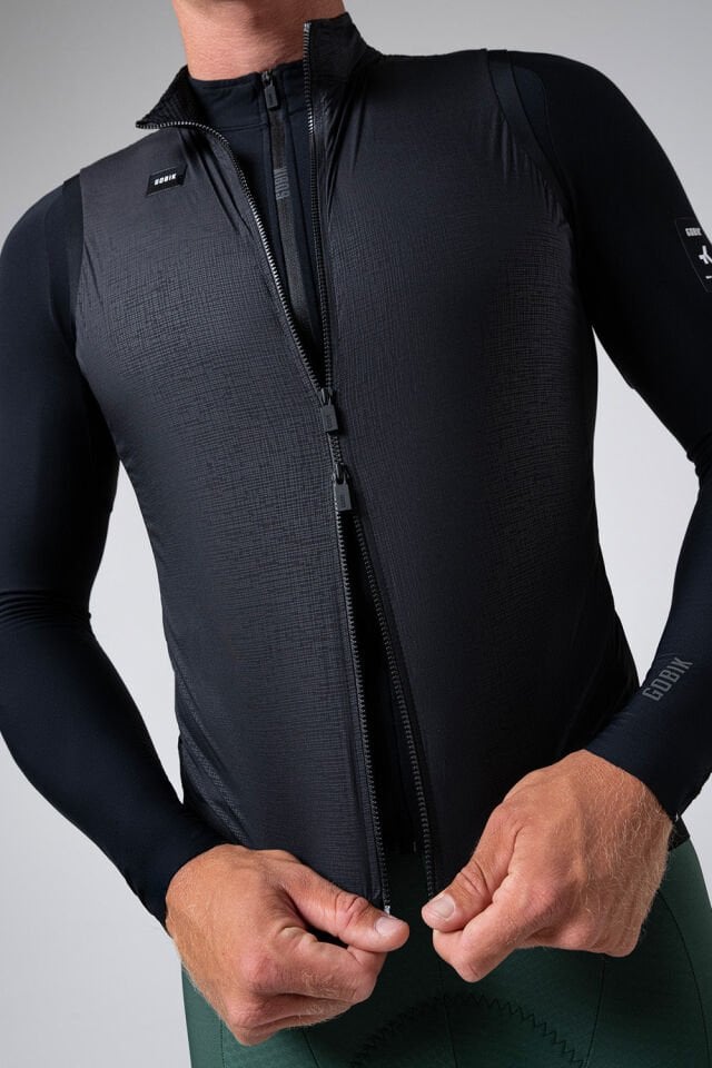 GOBIK VECTOR 2.0 ERKEK RÜZGAR GEÇİRMEZ YELEK – CROW SİYAH