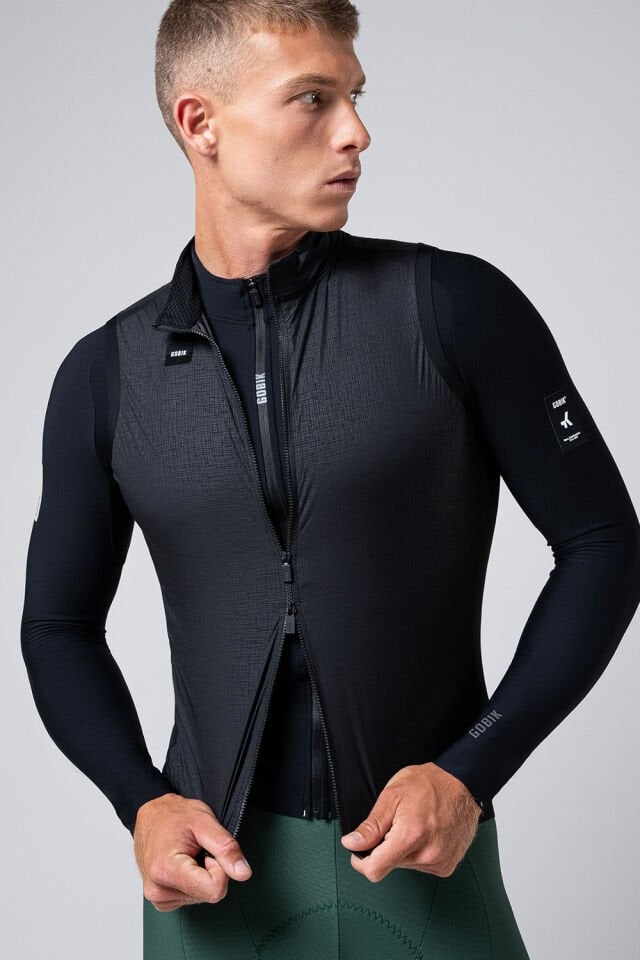 GOBIK VECTOR 2.0 ERKEK RÜZGAR GEÇİRMEZ YELEK – CROW SİYAH